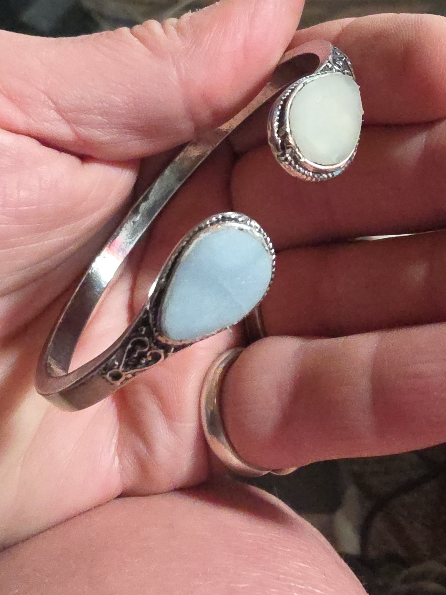 Women's Rose Quarts and Chalcedony Bracelet